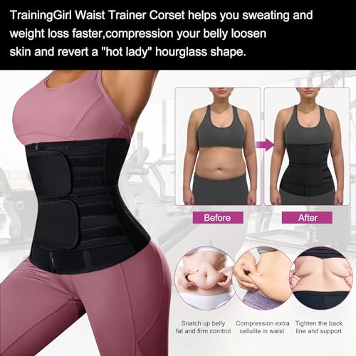 Waist Trainer Cincher for Women - Tummy Control Belt Black, Large
