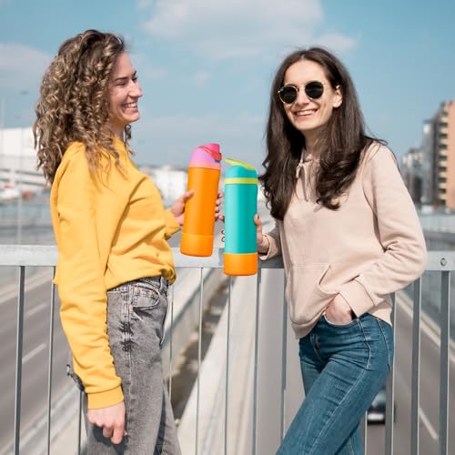 Silicone Boot for Owala 24 oz Water Bottle - Orange Anti-Slip Sleeve
