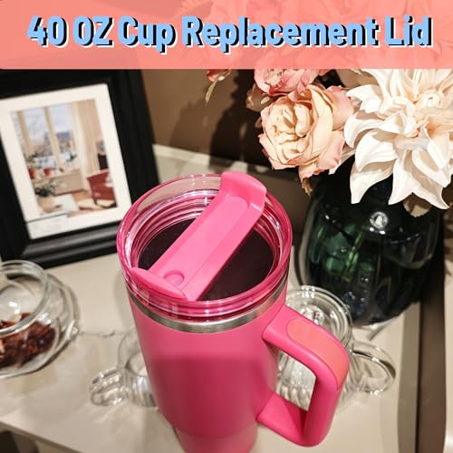 40 oz Tumbler Replacement Lid - Splash-Proof Sliding Lid - Hot Pink