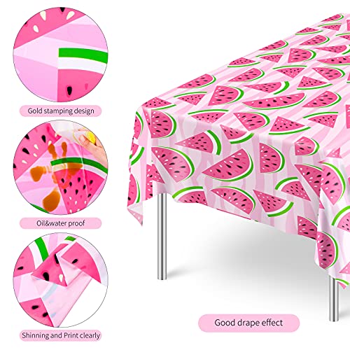Watermelon Tablecloth Set - 2 Pieces, 54 x 108 Inches, Pink - Medium