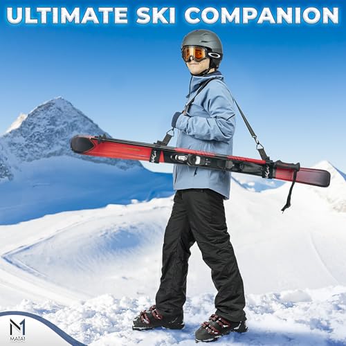 Ski Strap & Pole Carrier - Adjustable Shoulder Strap - 2 Pack