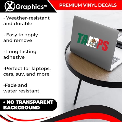 Tamaulipas Mexico Map Vinyl Decal - 8 x 2.5 Inch Full Color Sticker