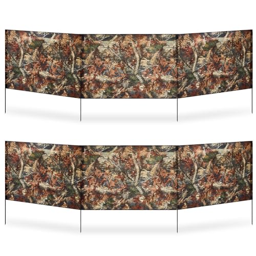 2-Piece Portable Ground Hunting Blind 118x27.6 in 3-Panel Camouflage Set