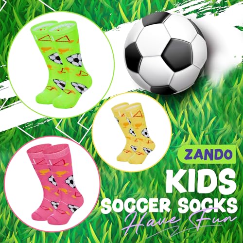 Toddler Girls Soccer Knee High Socks - Breathable Cotton - 6-9 Years Pink