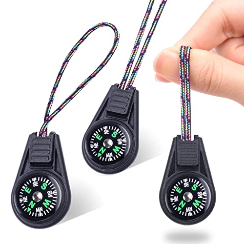 Mini Compass for Kids - 10 Pack Black Bulk Toy Compasses