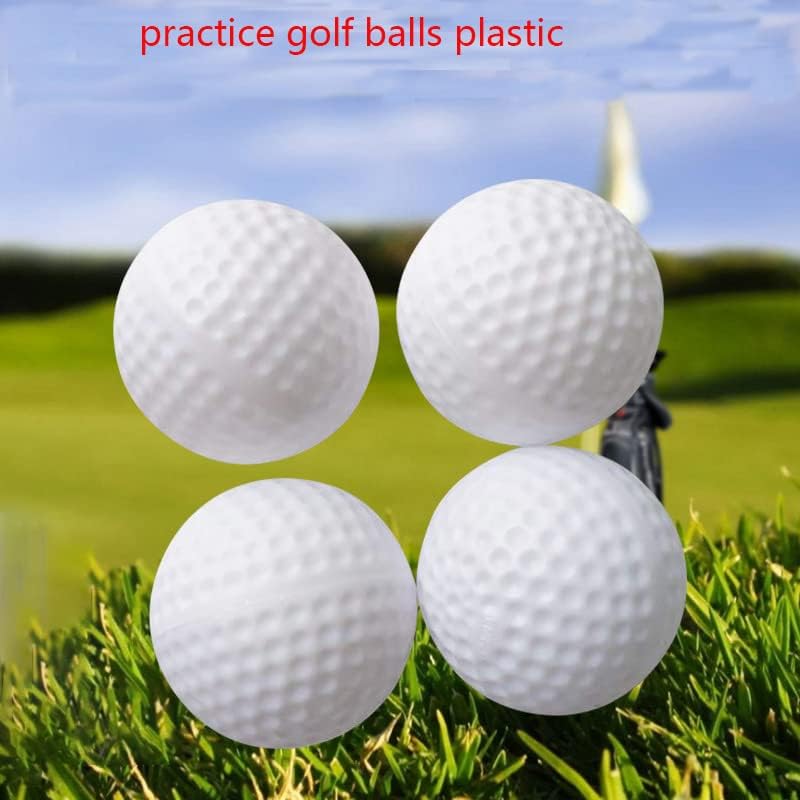 White Hollow Plastic Golf Balls - 12 Pack, 42mm Training Balls