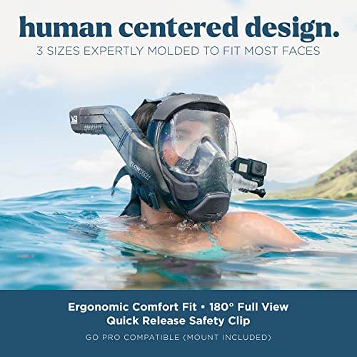 Full Face Snorkel Mask for Adults - Seaview 180 V3 Stealth Medium
