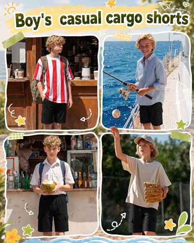 Boys' Cargo Shorts 6-16 Years - Comfortable & Stylish