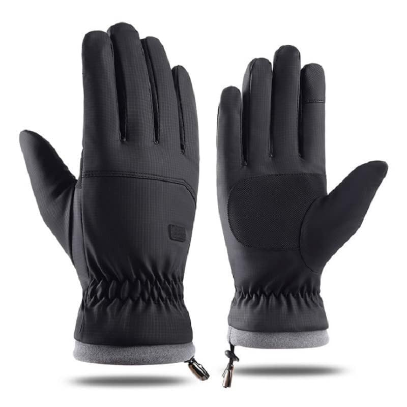 Men's Winter Ski Gloves - Touchscreen, Cold Weather, Black, One Size