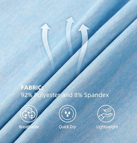 Quick Dry Tank Tops for Kids - Moisture Wicking Sleeveless Shirt - Light Blue, 7-8 Years