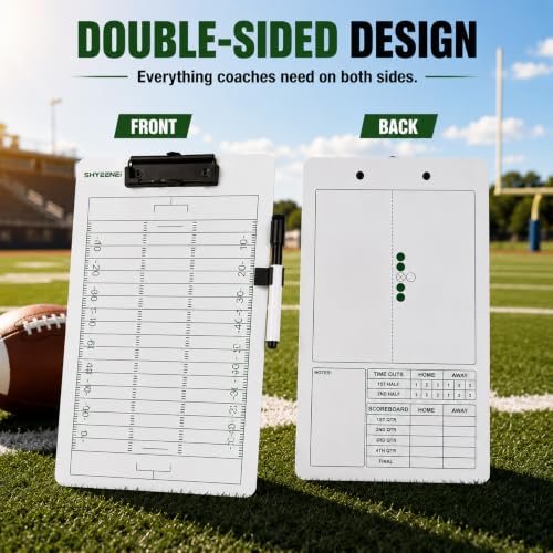 Football Coaching Clipboard - Double-Sided Dry Erase Board