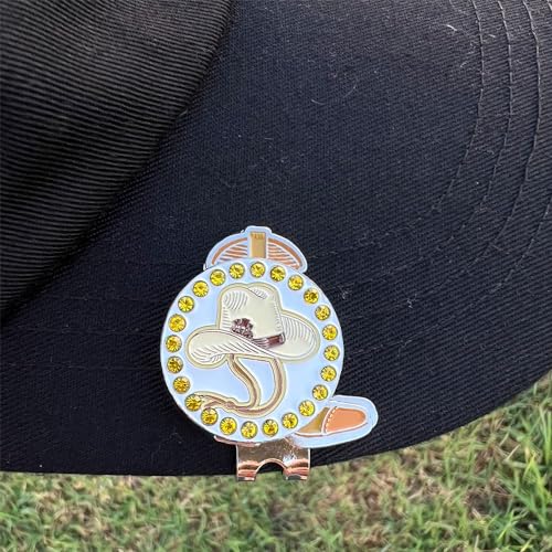 Giggle Golf Western Ball Marker with Magnetic Hat Clip & Horseshoe Cowgirl Design