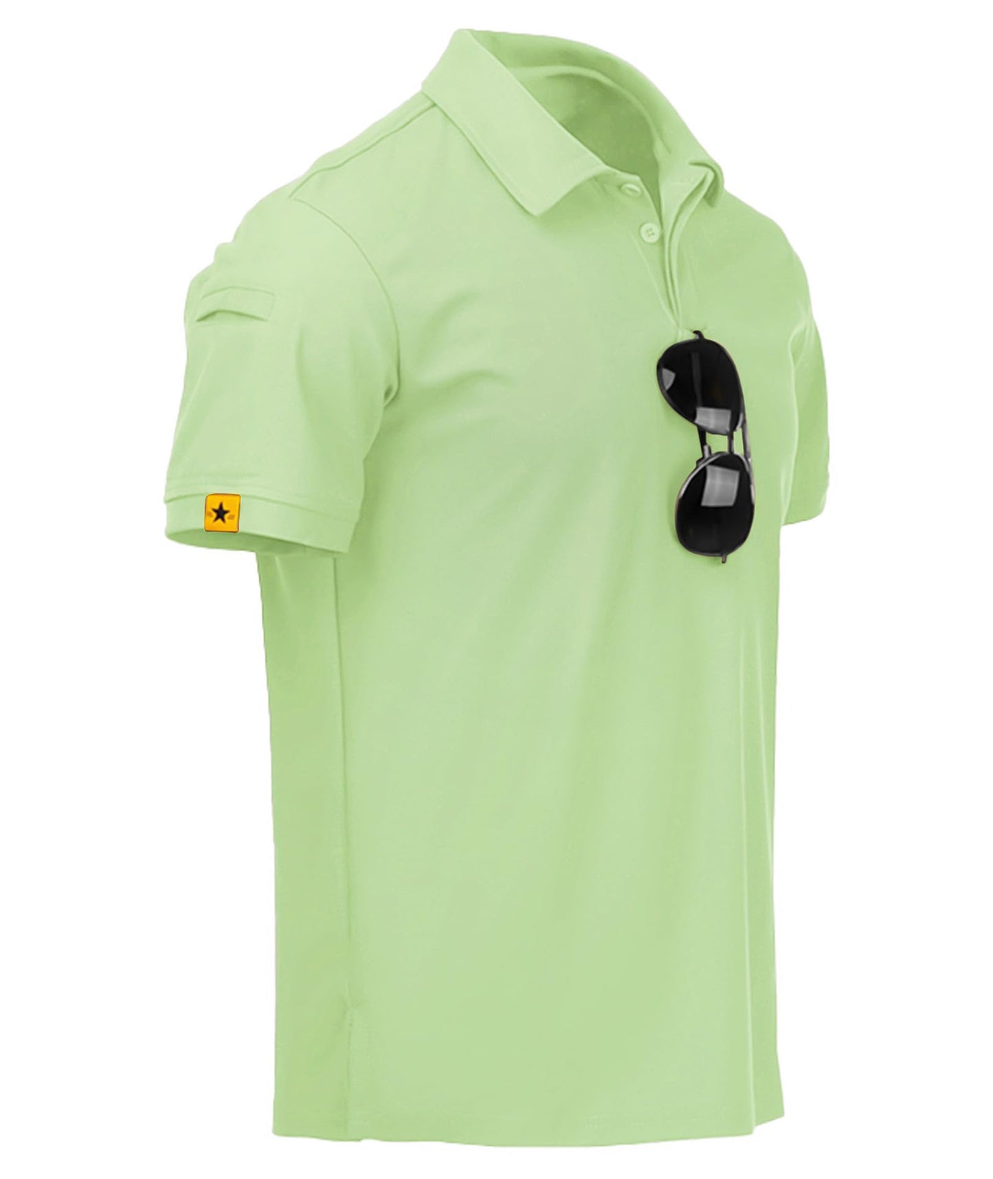 ZITY Mens Polo Shirt Short Sleeve Sports Tactical T-Shirt Athletic Golf Polos Daily Casual Stylish Collared Shirts for Men Light Green 3X-Large