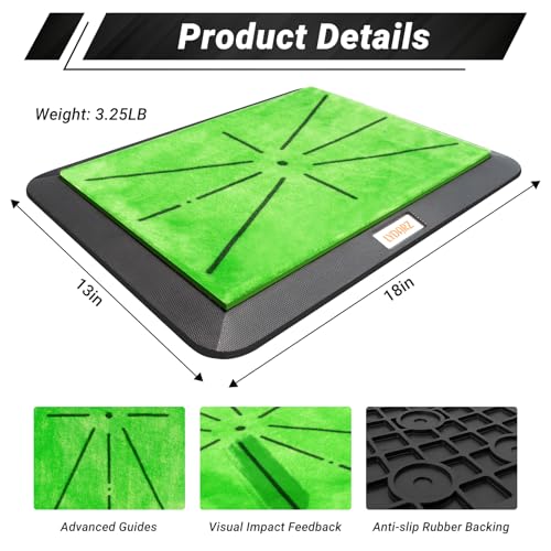 Heavy Duty Suede Golf Practice Mat - Portable & Foldable Training Aid for Indoor & Outdoor Use