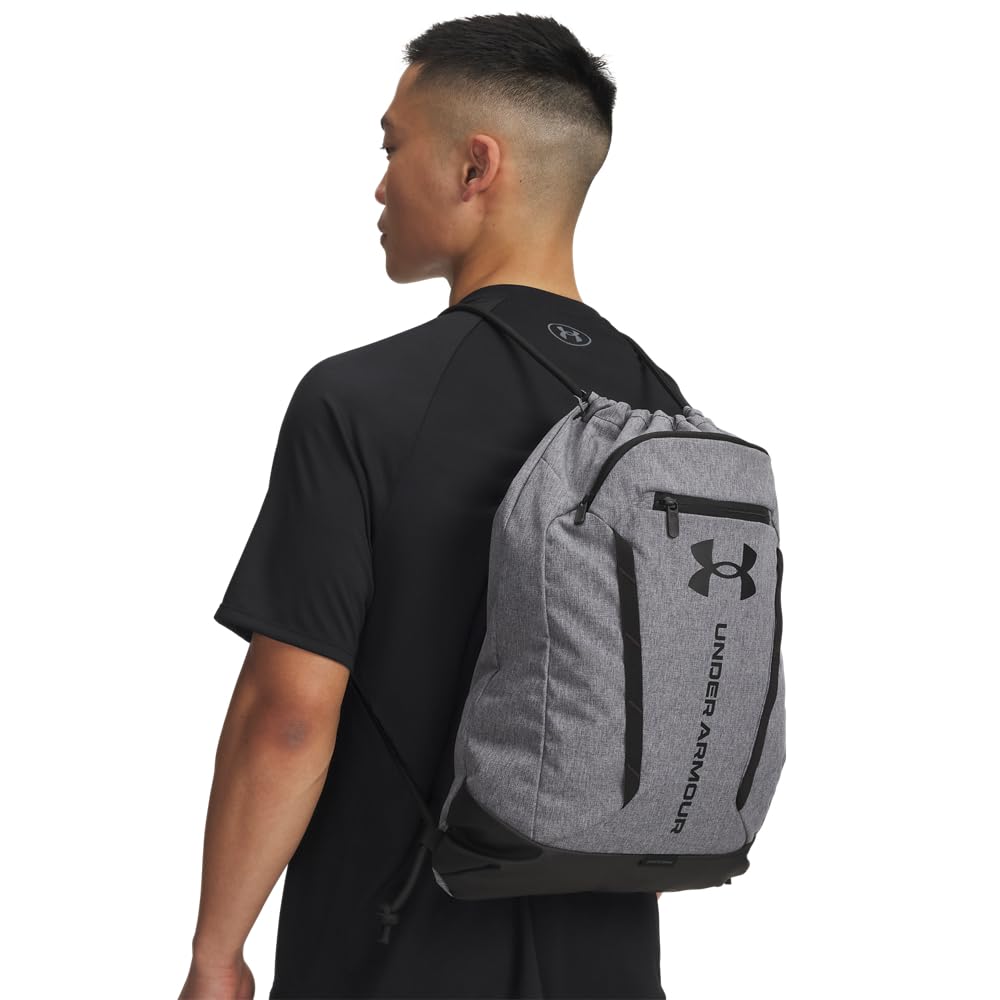 Under Armour Unisex Hustle Sackpack, (025) Castlerock/Black/Black, One Size Fits Most