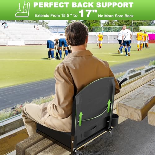 Portable Stadium Seat with Back Support - Black