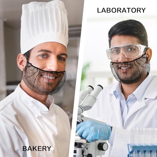 100Pcs Disposable Beard Nets for Food Service, Breathable Nylon, 18" Protective Beard Covers for Restaurant Staff