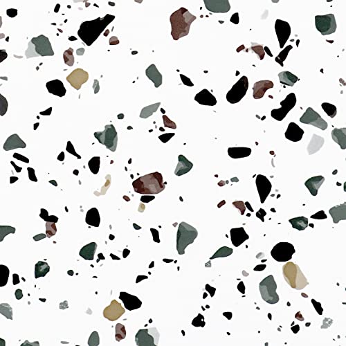 Terrazzo Contact Paper Peel and Stick Wallpaper Modern Granite Contact Paper for Countertops Waterproof Kitchen Self Adhesive Matte Thick Bathroom Countertop Stick Paper Vinyl Removable Shelf Liner