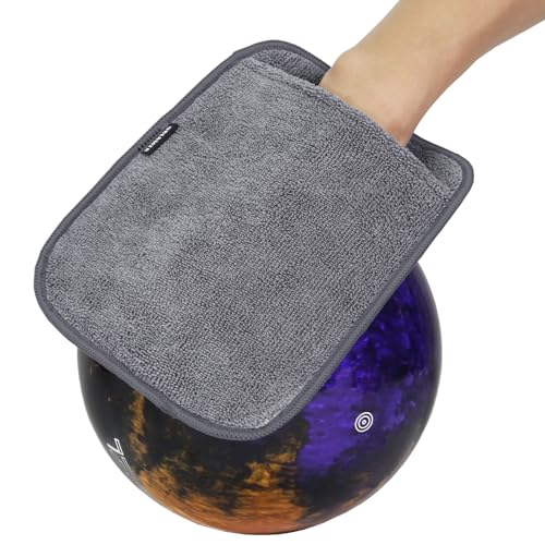 Wearable Bowling Ball Shammy Pad - Dual-Sided Towel Glove - Gray