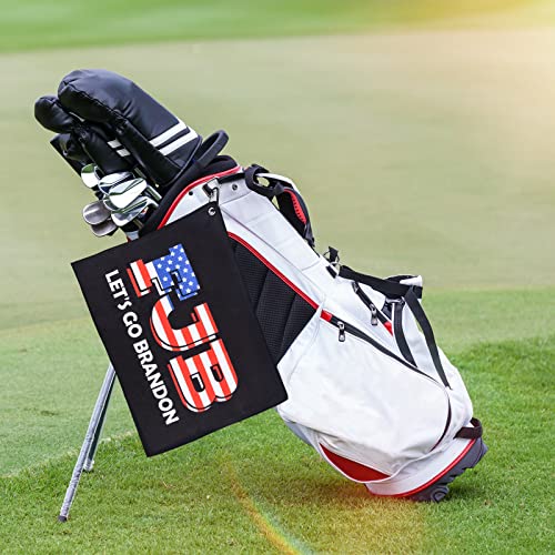Microfiber Golf Towel - 16x12 Inch Waffle Weave with Hook - Let's Go Brandon