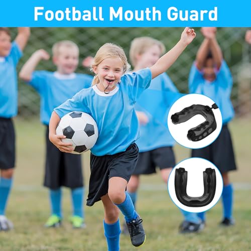 Youth Football Mouth Guard - Soft Protective Mouthpiece - Black