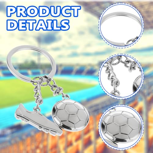 Metal Soccer Ball Keychain - Sporty Backpack Charm and Key Ring