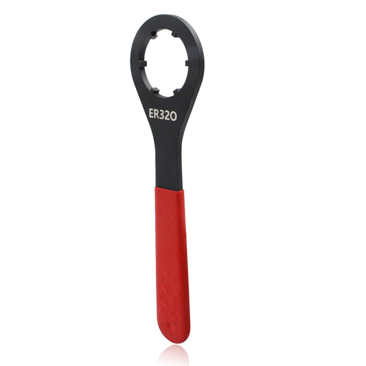 Moicstiy O-Type Wrench Spanner for ER32 Collet Chuck Clamping Nut with Red Non-slip Handle