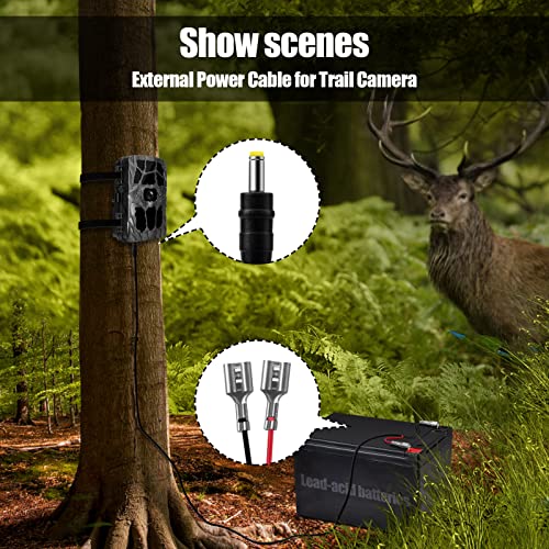 Trail Camera Power Cord - 2 PCS 5.5x2.1mm DC Power Cable