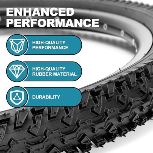 Hycline 26x2.125 MTB Bike Tires + 2 Tubes - Off-Road & Trail Replacement Set