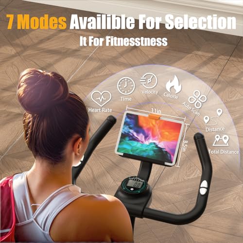 Compact Indoor Exercise Bike with Heart Rate Sensor & App Sync