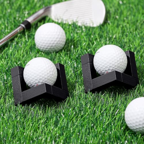 Wooden Golf Ball Display Stand - 1.97 Inch Black Rack - 1 Pack