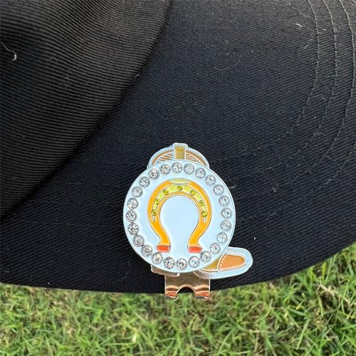Giggle Golf Western Ball Marker with Magnetic Hat Clip & Horseshoe Cowgirl Design