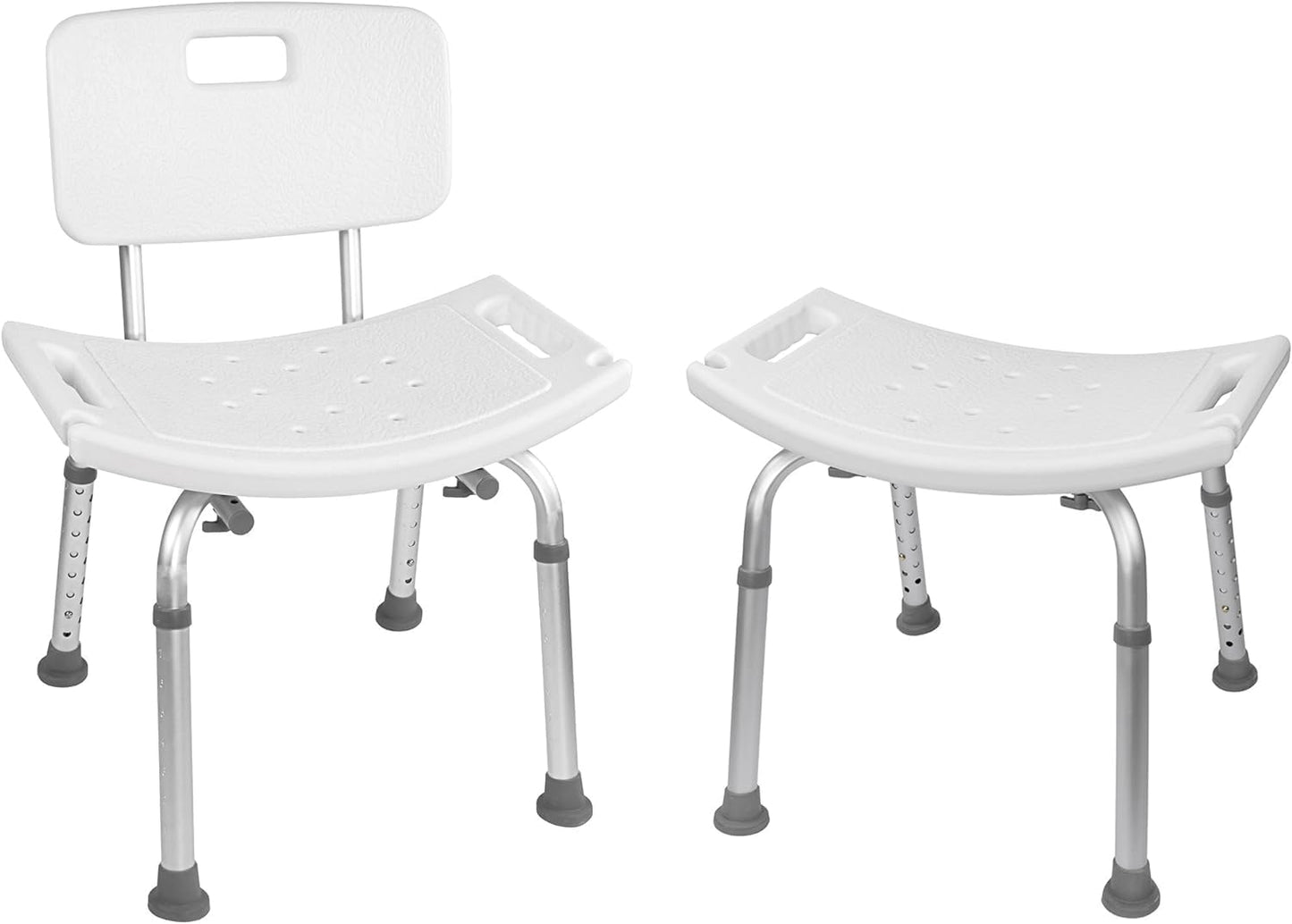 Vaunn Adjustable Shower Chair - Tool-Free Assembly Spa Bathtub Seat Bench with Removable Back