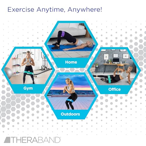THERABAND Glute Band Loops, Resistance Exercise Set, Workout,