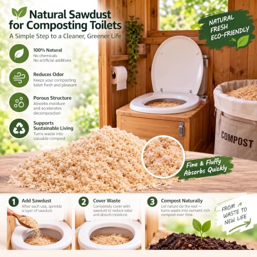 LEIFIDE 5.5 Pounds Natural Composting Toilet Sawdust - Organic, No Chemicals