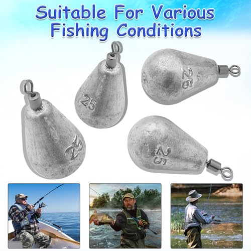 Long Casting Swivel Bell Sinkers - 1/8oz, 10pcs Fishing Weights