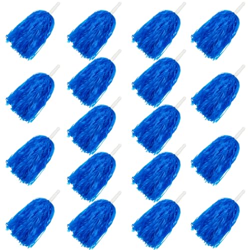 18PCS Blue Cheerleading Pom Poms for Sports & Parties