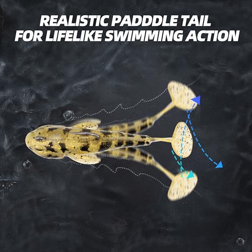 Pre-Rigged Soft Plastic Swimbait Lures - 2.4in 1/4oz for Bass, Trout & Crappie