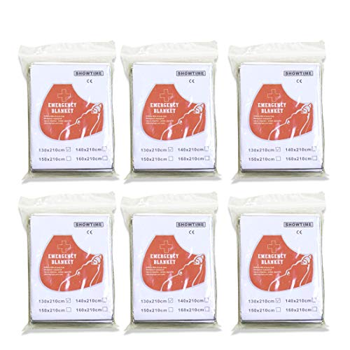 Emergency Mylar Thermal Blankets - Survival Pack of 6