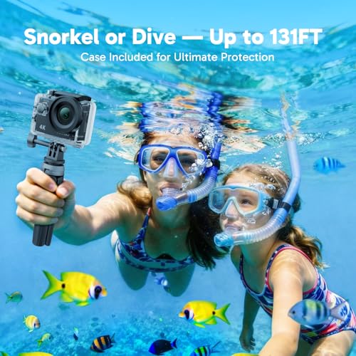 4K Ultra HD Action Camera with EIS, Waterproof 131FT, Remote Control