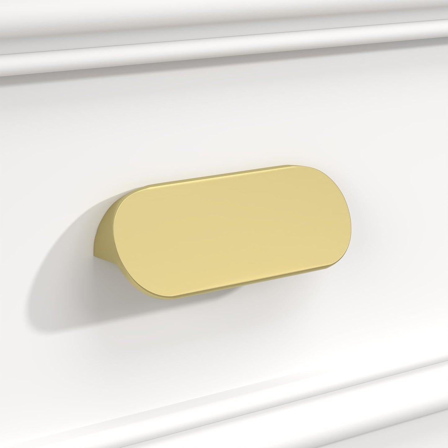 Peaha 10 Pack Gold Cabinet Pulls 3 inch Edge Pulls for Cabinets Desk Pull Gold Handle for Kitchen Cabinets 76mm Hole Centers