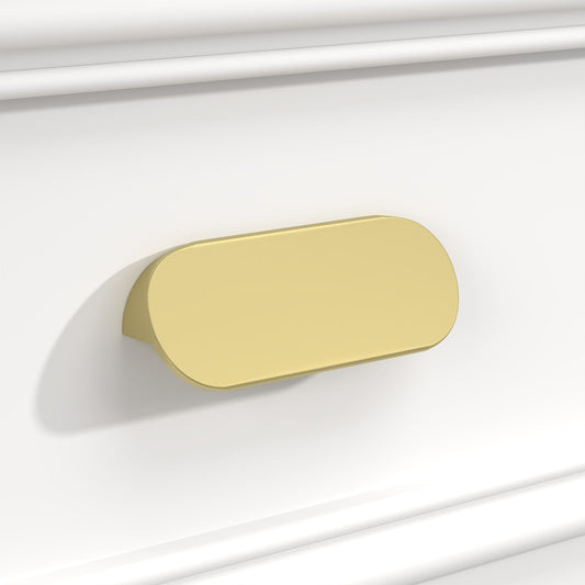 Peaha 10 Pack Gold Cabinet Pulls 3 inch Edge Pulls for Cabinets Desk Pull Gold Handle for Kitchen Cabinets 76mm Hole Centers