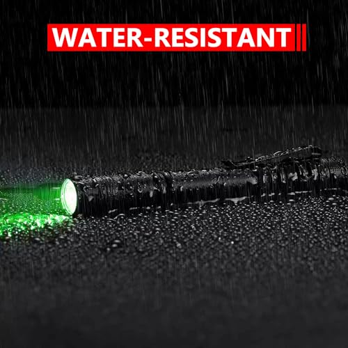 Green Light Pen Light Flashlight, Single Mode Green Light LED Pocket Torch for Camping, Hunting, Night Observation, 5-Pack