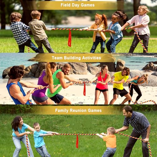 GULYMNA 60FT Heavy-Duty Cotton Tug of War Rope for Kids & Adults Outdoor Games