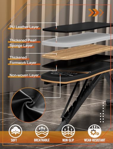 Foldable Weight Bench Press - 660 LBS Capacity for Home Gym