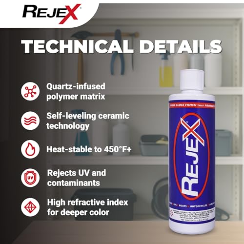 RejeX High Gloss Finish Polymer Coating 12 Fl Oz - Long-Lasting Surface Protection