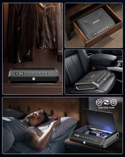 Large Biometric Gun Safe for 3 Pistols - 260 Cubic Inches
