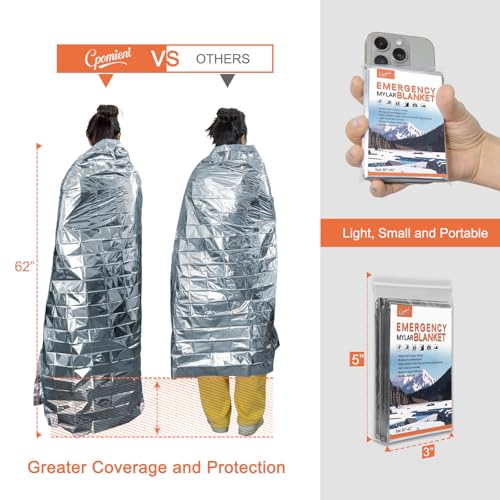 Emergency Mylar Thermal Blankets - 4 Pack - Waterproof Heat Reflective