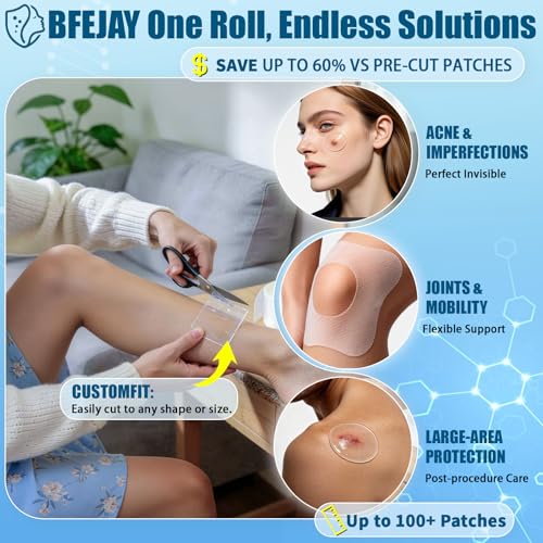 Hydrocolloid Bandages for Wound Care - Medical-Grade Roll, 2in x 12ft - Large