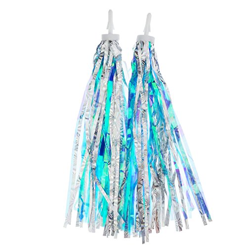 Bicycle Streamers - 2 Pairs in Blue Silver & Hot Pink Silver